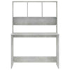 Modern Grey Computer Desk Shelves Shelf Storage Space Saving Writing Table Study