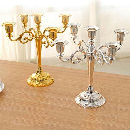 Table Candlesticks Candelabra Home Party Wedding Dining 5-Arm Candle Holder New