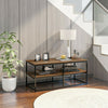 Rustic Console Table Industrial Sofa/Entry Table with Storage Open Bookshelf