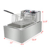 10L 2500W Electric Deep Fat Fryer Stainless Steel Chip Pan Basket 6L Oil