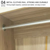 Tall Soild Wooden Wardrobe 2Door Bedroom Storage Hanger Bar Clothes Rail Hanger