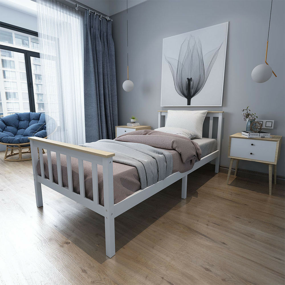 Modern 3ft Single Bed Frame Base Bedroom Furniture in Solid Pine UK