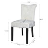 2PCS Crushed Velvet White Dining Chairs with Knocker/Ring Back Kitchen Furniture