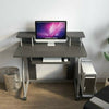 Small Grey Computer Desk Mobile Home Office Laptop PC Table Stands Workstation