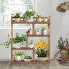 Large Wood Plant Stand Flower Display Rack Garden Bonsai Storage Shelf Anti-fall