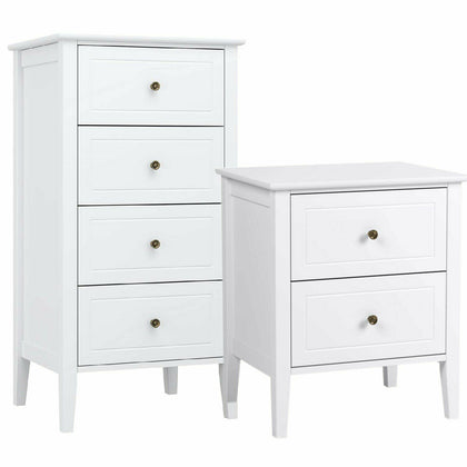 2/4 Drawer Bedside Table Chest Cabinet Storage Nightstand Floor Unit Furniture
