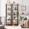 Industrial Tall Bookcase Rustic Display Cabinet Kitchen Shelf Rack Unit Storage