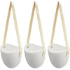 Set of 3 Ceramic Hanging Planter Vase Garden House Hanging Pots &Rope Wall Decor