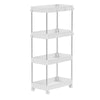 Mondeer 4-Tier Storage Trolley Storage Shelf with Wheels Kitchen Bathroom White