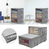 3x Grey Clothes Storage Bags Ziped Organizer Underbed Wardrobe Cube Closet Boxes