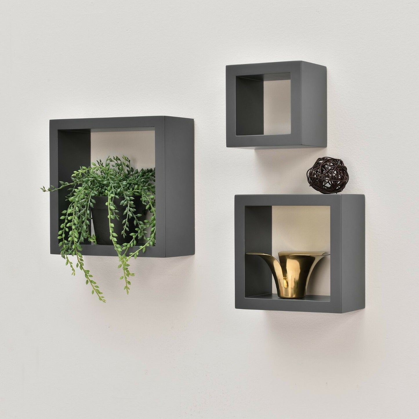 Cali Wall Floating Cube Box Shelf/Shelves Set of 3 Walls Storage Shelving Unit