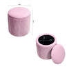 Storage Ottoman Stool Round Velvet Padded Dressing Table Vanity Stool Footstool