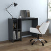 Grey Small Computer Desk Modern Office Workstation PC Laptop Table Shelves Shelf