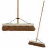 Sweeping Brush Broom Wooden Handle Soft Stiff Head PVC Sweeper Garden Outdoor