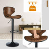 2X PU Leather Bar Stools Adjustable Height Chair Kitchen Stool Swivel Barstool