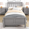 2 Drawers 3ft Single Wooden Solid Gray Pine Kids Storage Bed Frame 190x90 Grey
