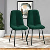 2 Pcs Modern Blue Green Velvet Dining Chairs Dininig Room Home Kitchen Furniture
