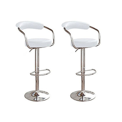 PAIR WHITE BROADWAY FAUX LEATHER BAR STOOL PUB BARSTOOLS SWIVEL PU T305