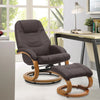 Faux Leather Recliner Chair Lounge Armchair Sofa W/ Foot Stool Metal Base Chairs