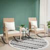 3PC Chair Table Set Wicker Rocking Chairs Coffee Table Living Room Patio Outdoor