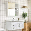 Mirror Bathroom Cabinet Wall Mounted 1 Door Storage Cupboard Shelves White 45cm