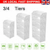 3/4 Tiers Shoe Rack Storage Shelf Display Stand Organiser Unit Cabinet White UK