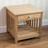 Wooden Lamp Table 1 Drawer MDF Ash Wood Coffee Side End Table Storage Furniture