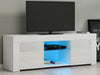 Modern TV Unit Cabinet Stand Sideboard Matt body and High Gloss Doors LED Lights