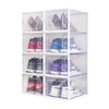Mondeer 8/12 pcs Stackable Shoe Organiser Boxes Shoe Cabinet Transparent/Black