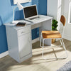 Grey Desk 1 Drawer 1 Door Compact Computer Workstation Home Office Table Tyler