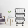 Large 3 Tier Kitchen Fruit Vegetable Holder Storage Trolley Basket Rack UK