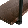 2 Tiers Industrial Iron Pipe Shelf Retro Wall Mounted Shelving With Wood Board