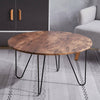 Industrial Wooden Metal Coffee Table Sofa Side Tea Table Woodgrain Marble Effect