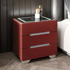 LED Bedside Table Storage Cabinet 3 Drawers Wireless Charging Nightstand Bedroom