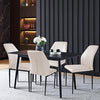JIEXI Modern PU Leather Armless Chairs for Dining Kitchen, Steel Leg Set of 2 /4