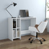 White Small Computer Desk Shelf Shelves Storage Space Saving Office Laptop Table