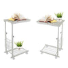 Adjustable Bed Sofa Side End Table C Shaped Coffee Tea Laptop Desk Trolly Tray