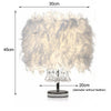 White Feather Shade Table Bedside Desk Lamp Night Light Lampshade Modern Lighted