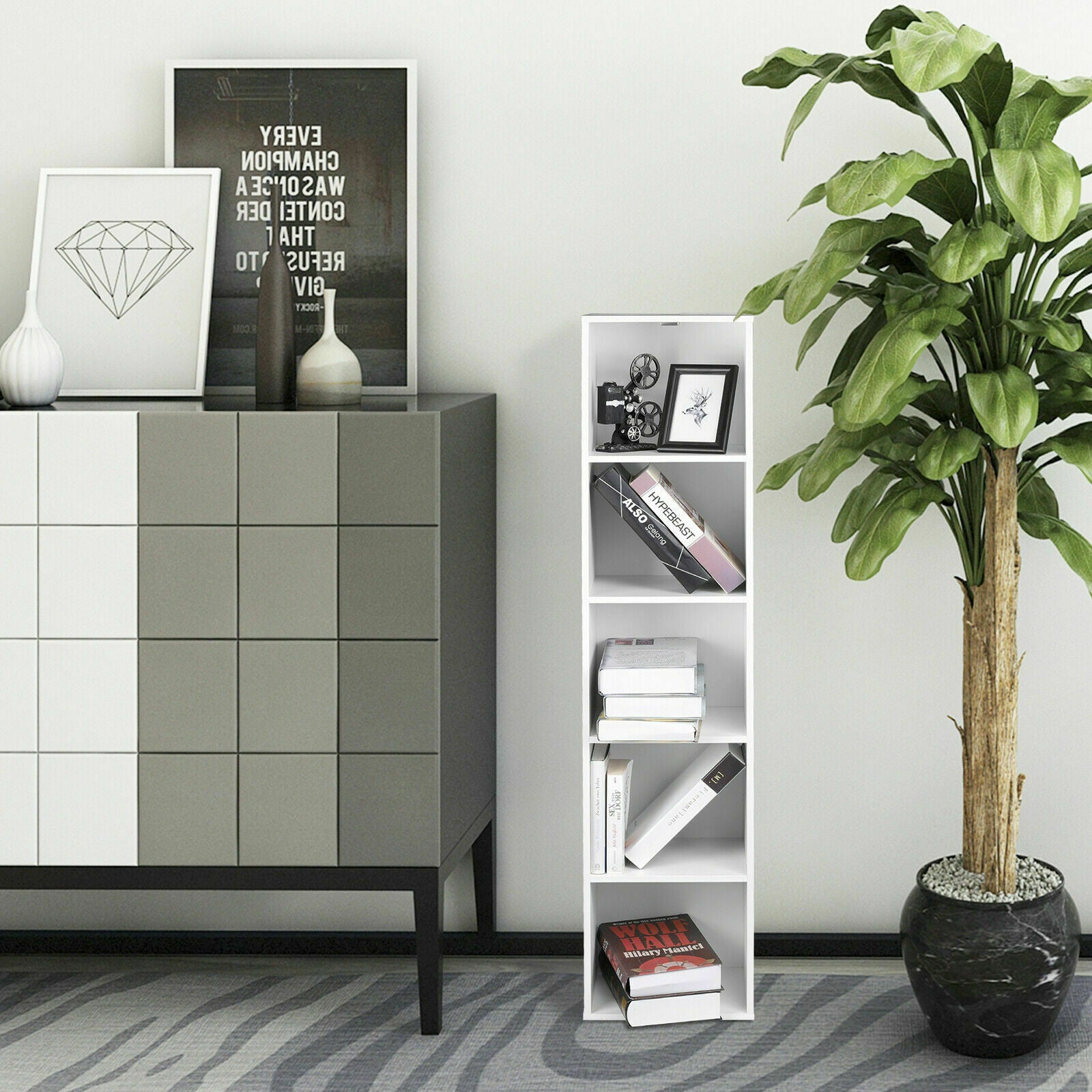 Storage Bookcase Display Shelf Unit Organiser 4/5/6 Cube Bookshelf Home Office