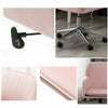 Pink Velvet Office Chair Swivel Padded Seat Adjustable Computer Desk Armchair UK