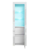 Tall White Gloss Display Glass Cabinet Shelving Bookcase Door Unit Blue LED Lily