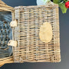 Antique Wash Two Tone Wicker Swing Handle Storage Shopping Picnic Hamper Basket