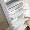 6ft White Shoe Cabinet Mirrored Storage Cupboard Footwear Stand Rack Organiser