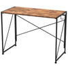 Industrial Style Metal Frame Wooden Desk Home Office Folding Computer Table