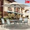 3M Round Garden Parasol Umbrella Patio Sun Shade Aluminium Crank Tilt