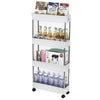 Kitchen Trolley Cart Storage Rack Tray Shelf Rolling Wheel With Handle 4 Tier