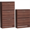 Shoe Cabinet 2 3 Drawer Walnut Storage Rack Footwear Cupboard Hallway Unit