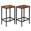 Set of 2 Industrial Bar Stools Chairs Kitchen Breakfast Bar Stools with Footrest