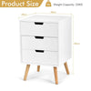 Modern Bedside Cabinet End Table Nightstand 3 Drawer Bedroom Storage Furniture