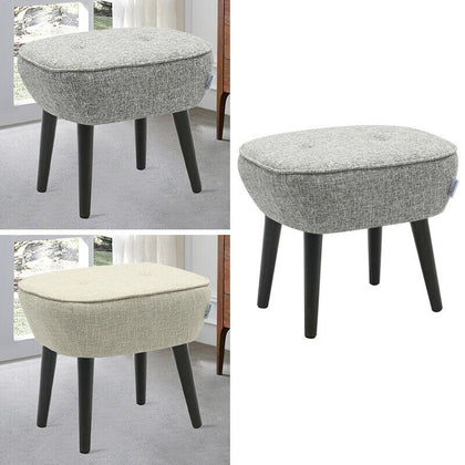 Fabric Padded Dressing Table Makeup Stool Pouffe Vanity Chair Seat Footstool